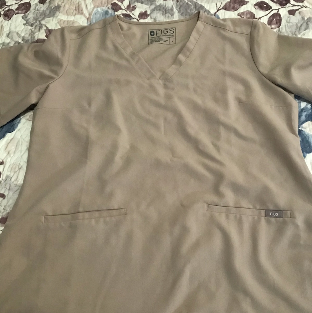 NWOT Beige Figs Scrubs Set Size Large